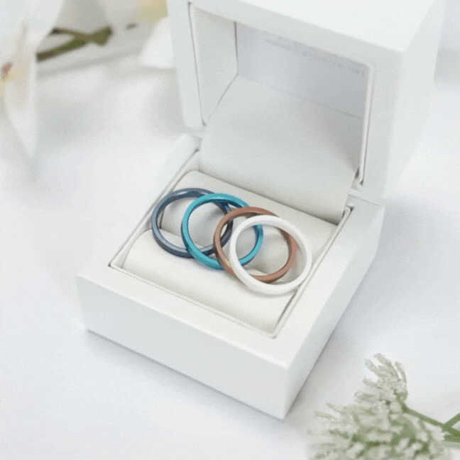 Bague mood en argent 925 et zircons "Cozy Cocooning" avec couleur interchangeable