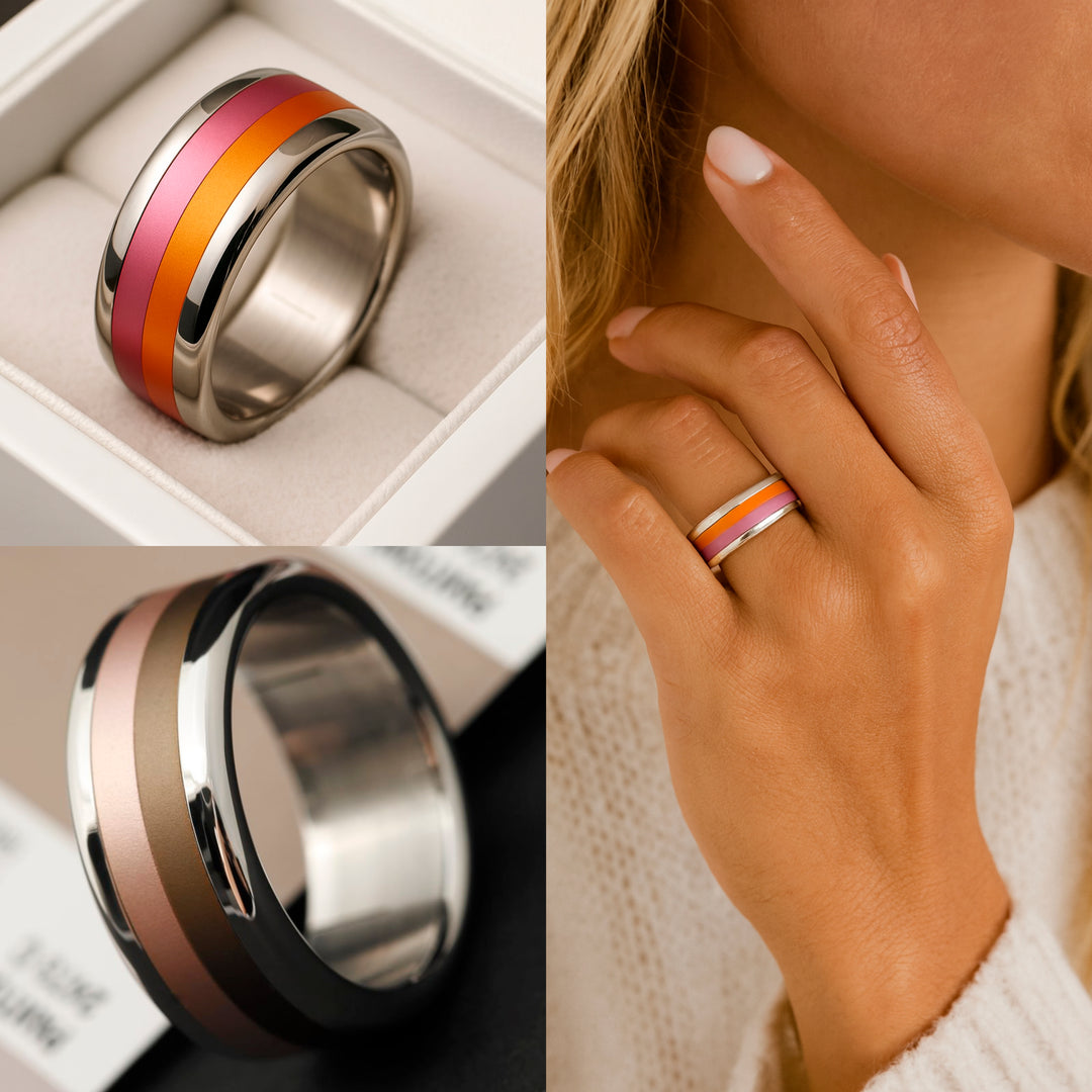 Mood Ring mit 4 auswechselbaren Farben für Frauen und Männer (Modell XS 9mm)