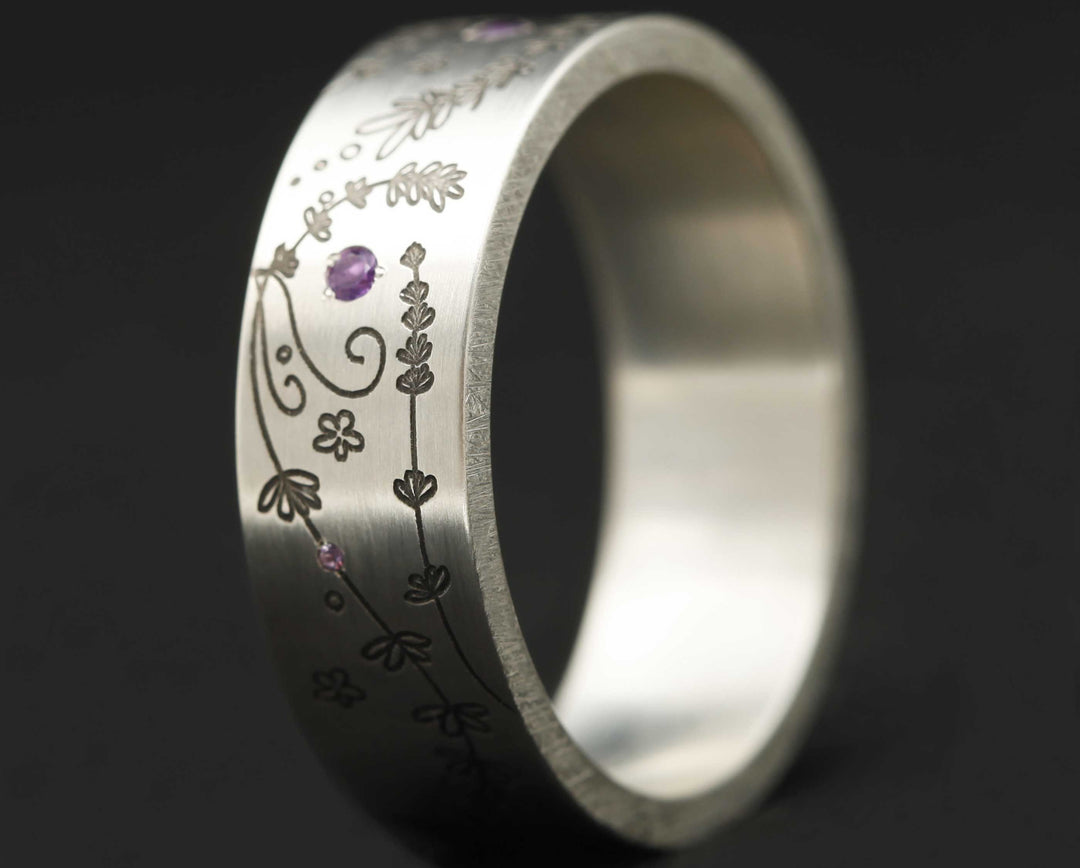 Addon Argent Gravé - Addon Lavande Améthystes