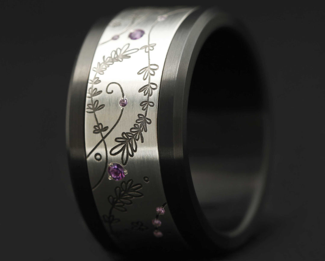 Addon Argent Gravé - Addon Lavande Améthystes