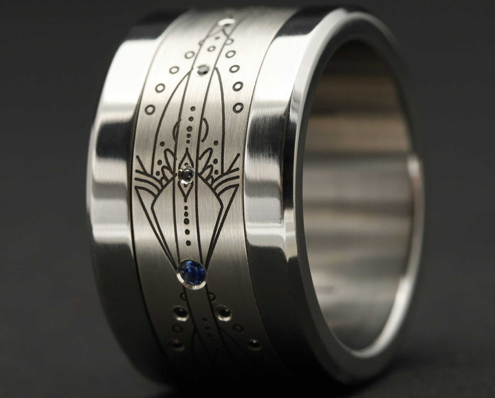 Addon Argent Gravé - Addon Mandala Saphirs