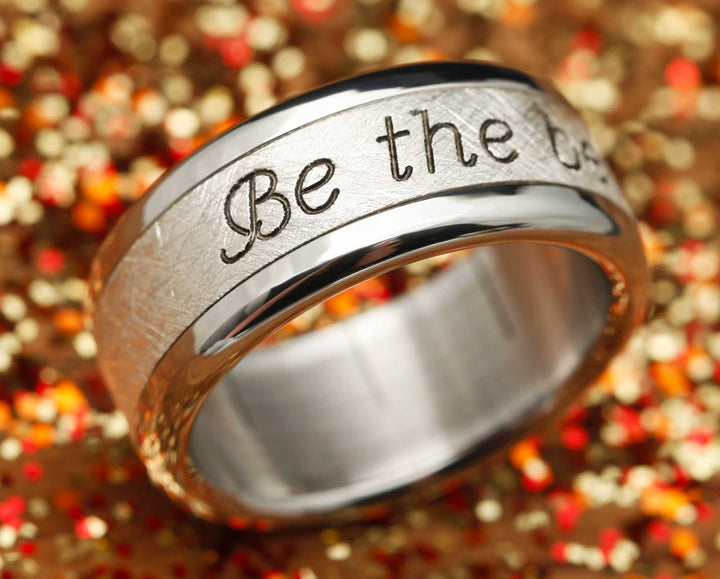 bague mood en argent avec gravure texte personnalisé