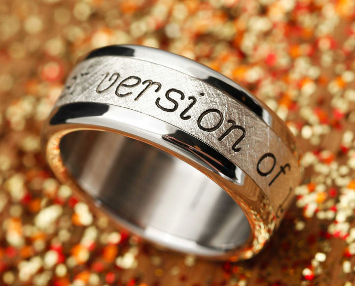 bague mood en argent avec gravure texte personnalisé 2