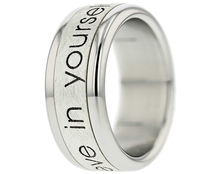 bague mood en argent avec gravure texte personnalisé I love you 4