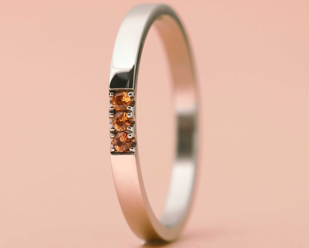 Medium Edelstahl orange Saphire