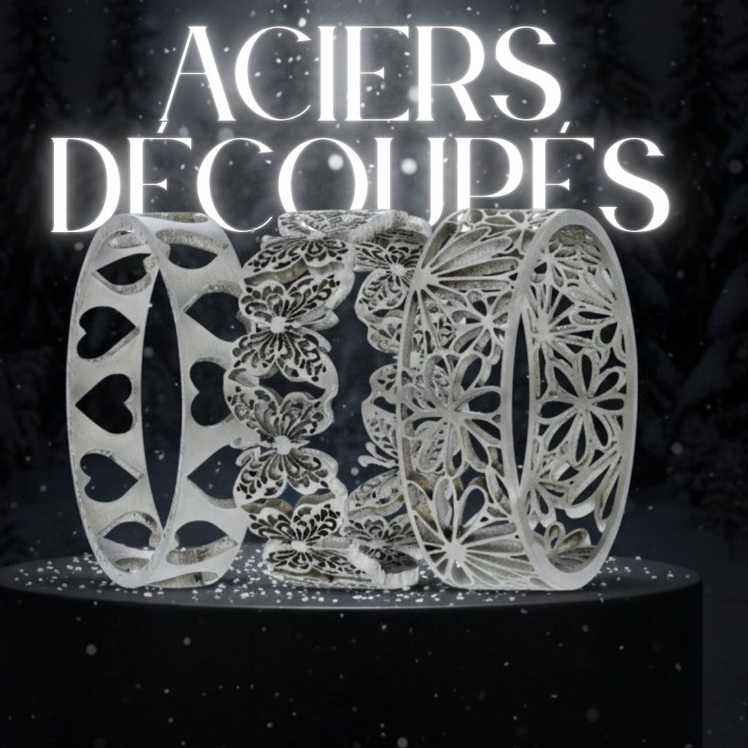 Addons aciers découpés 3D pour bagues mood interchangeable, sélection Black Friday
