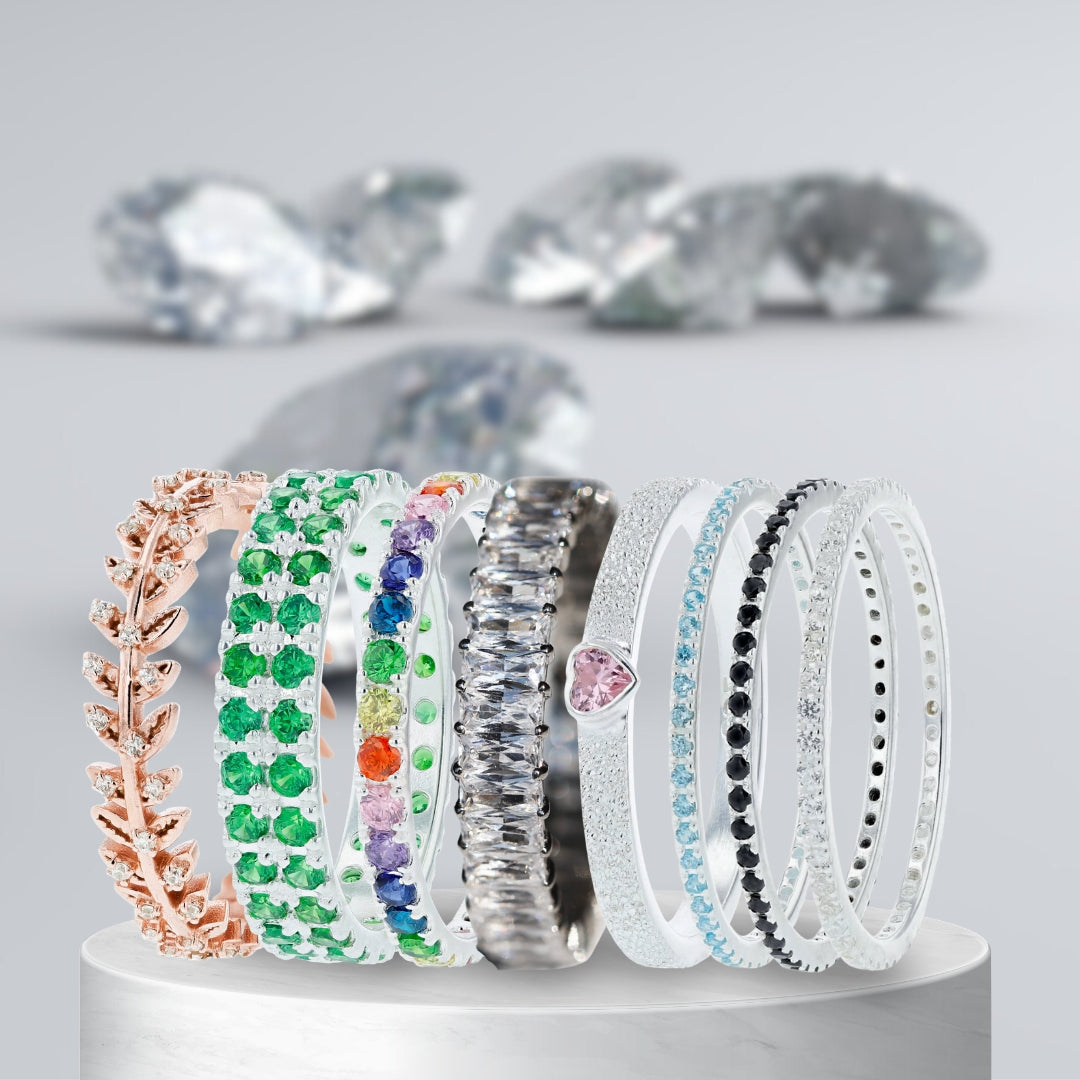 Collection bagues avec zircon – Ringe mit Zirkonia