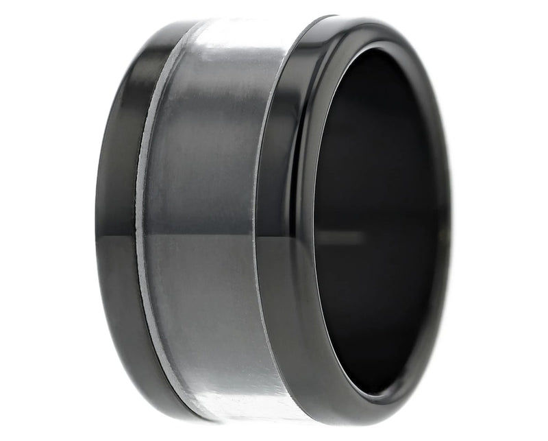 ⚫️ Large black rounded polished base in stainless steel (13MM)