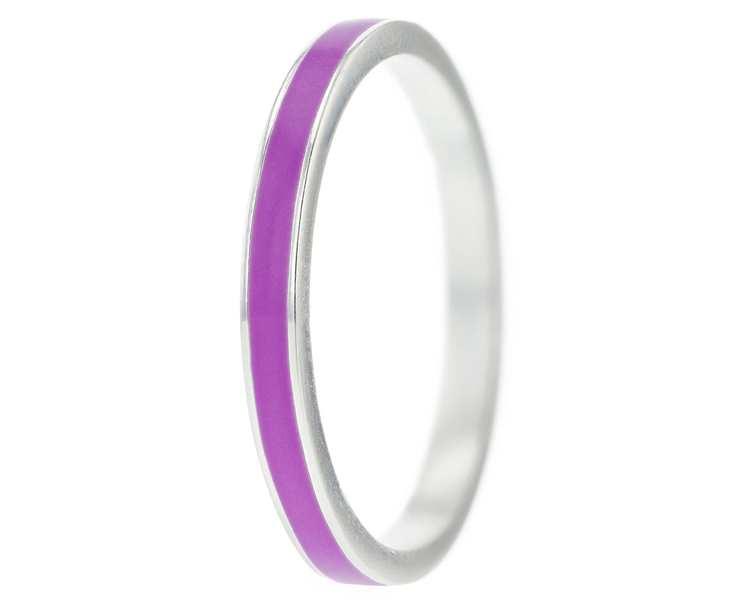Inner ring (medium addon) "Serene" in 925 silver with purple enamel coating