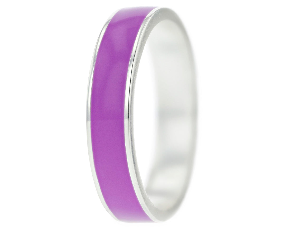 Anneau (addon deux tiers) "Sereine" en argent 925 avec un revêtement en émail violet