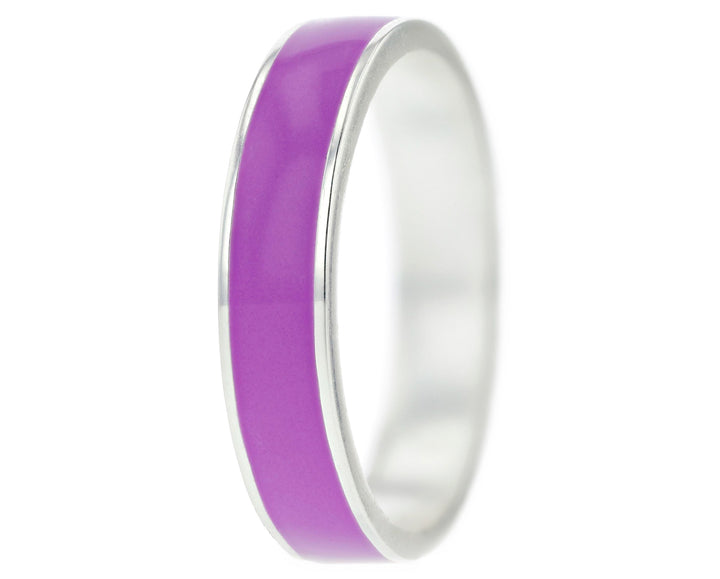 Anneau (addon deux tiers) "Sereine" en argent 925 avec un revêtement en émail violet