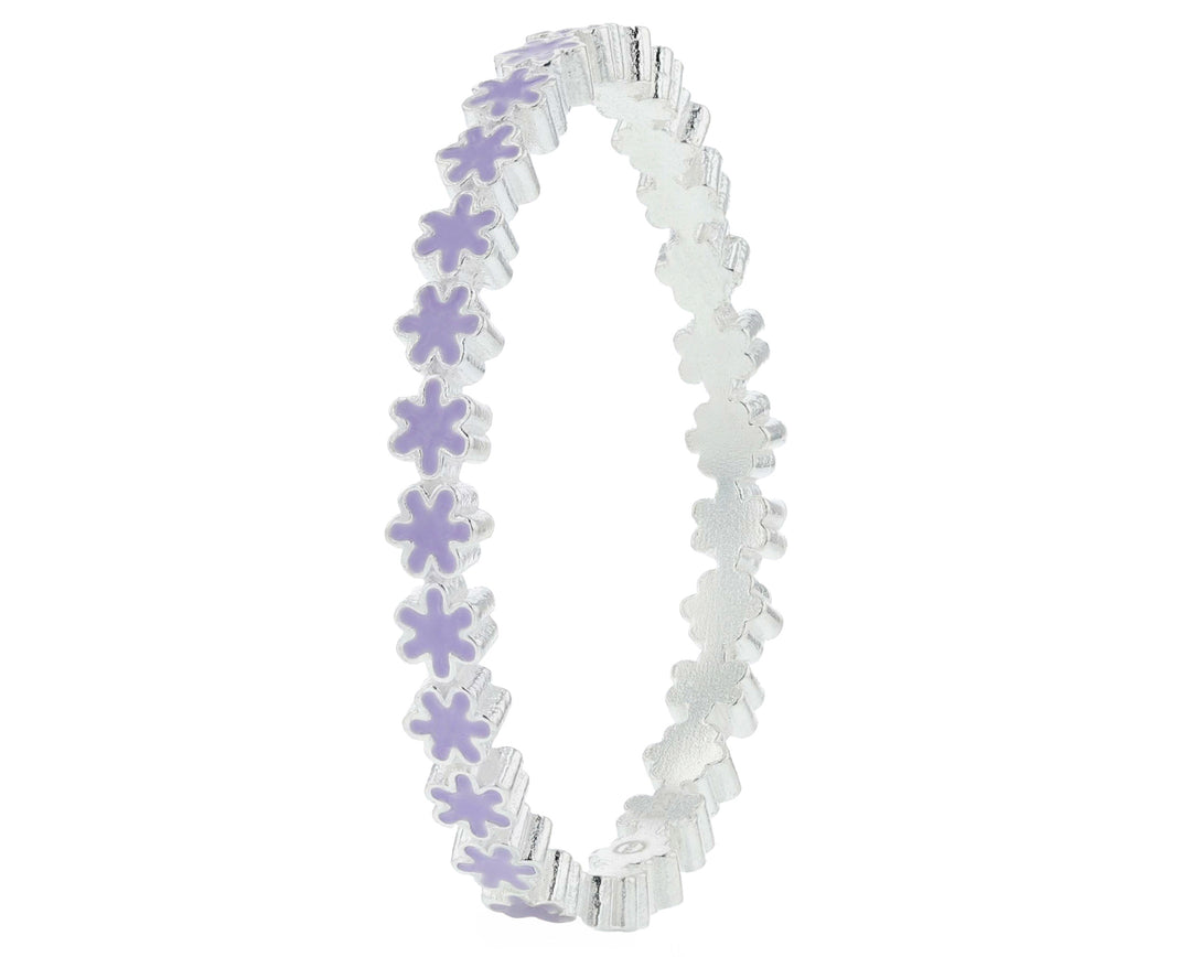 🌼🟣 Inner ring (medium addon) in 925 silver with pastel purple enamel treatment, Ocean of petals for interchangeable mood ring 🟣🌼