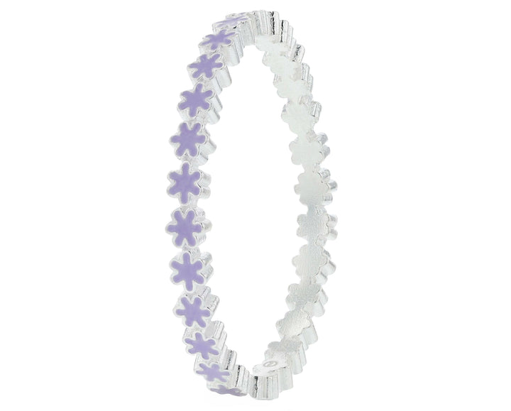 🌼🟣 Inner ring (medium addon) in 925 silver with pastel purple enamel treatment, Ocean of petals for interchangeable mood ring 🟣🌼