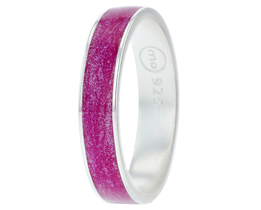 Bright rose  💖 💖   2/3 addon in 925 silver with pink enamel coating - shiny