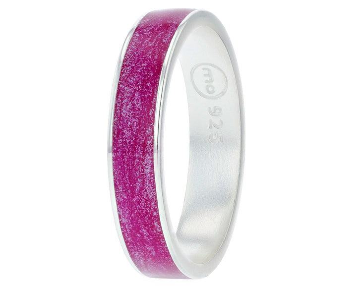 Bright rose  💖 💖   2/3 addon in 925 silver with pink enamel coating - shiny
