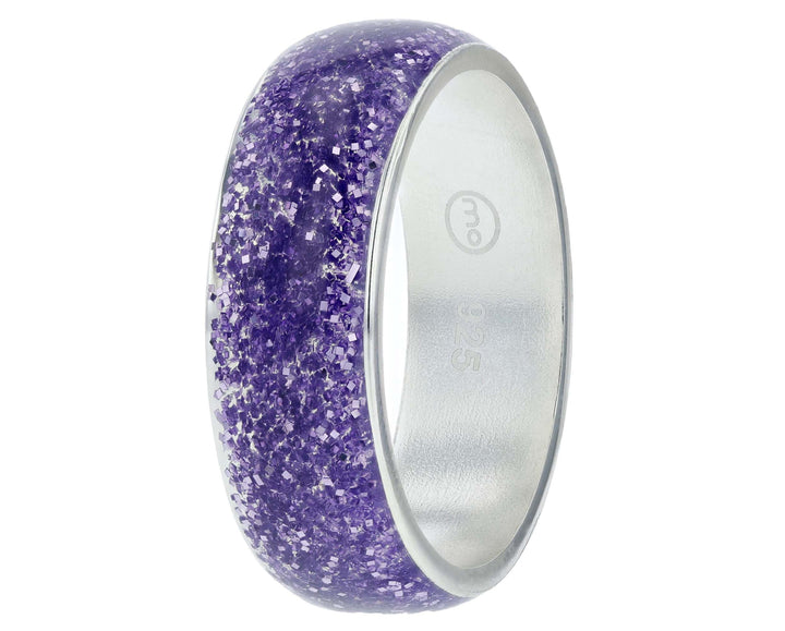 Purple glow 💜💜  Addon en argent 925 avec un revêtement en émail violet - paillettes