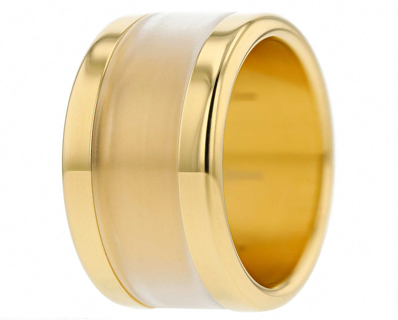 NEW GOLD: Large rounded polished base yellow gold (13MM)