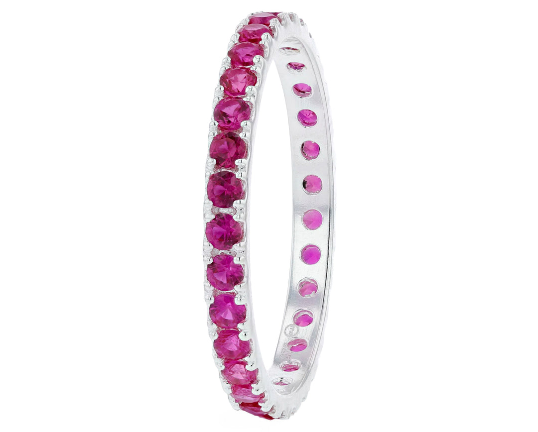 💍 Innenring (Medium Addon) "Rubinrote Aura" aus 925er Silber mit rubinroten Zirkonia Steine besetzt