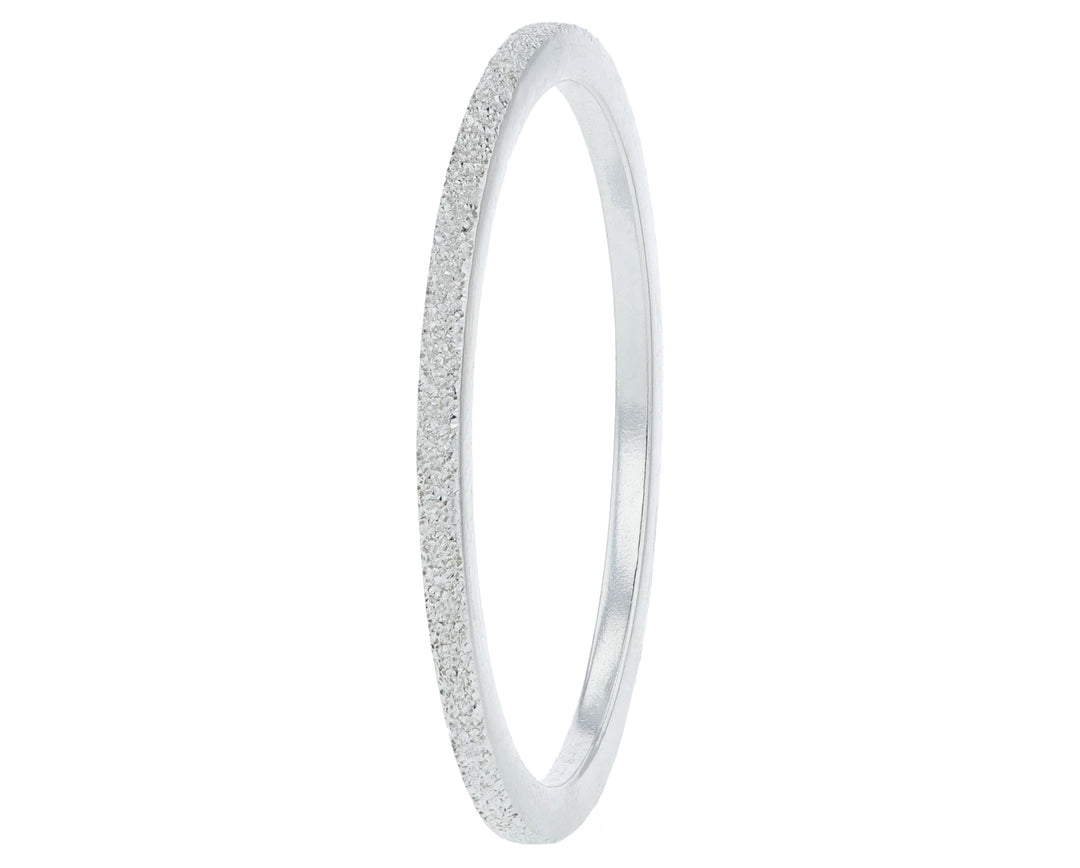 Set von 2 Innenringe (Mini Addons) aus 925er Silber "Ewiger Schnee" Glitter Ausführung  für auswechselbaren mood Ring