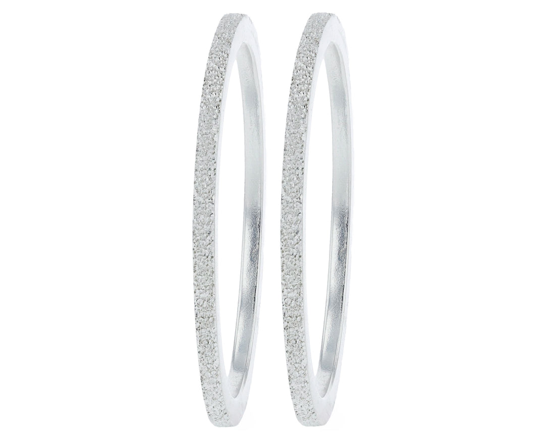 Set von 2 Innenringe (Mini Addons) aus 925er Silber "Ewiger Schnee" Glitter Ausführung  für auswechselbaren mood Ring