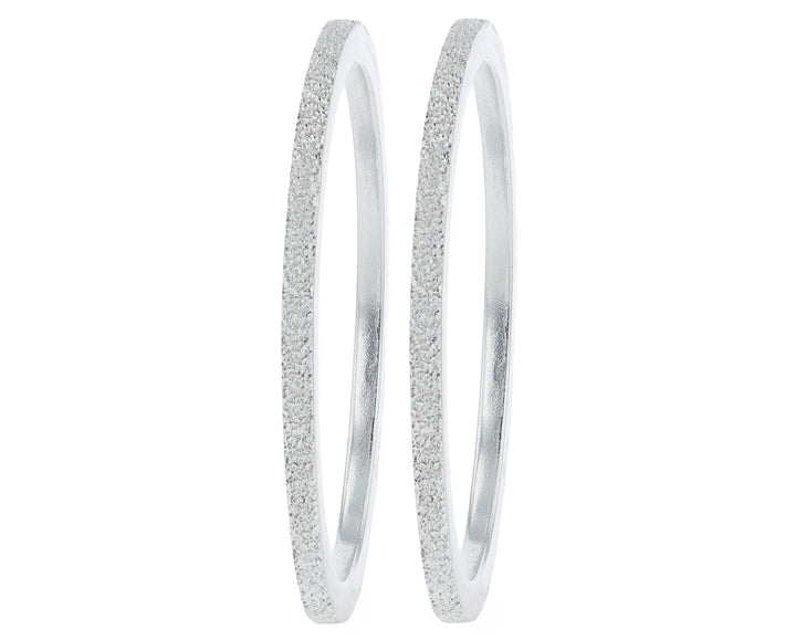 Set von 2 Innenringe (Mini Addons) aus 925er Silber "Ewiger Schnee" Glitter Ausführung  für auswechselbaren mood Ring