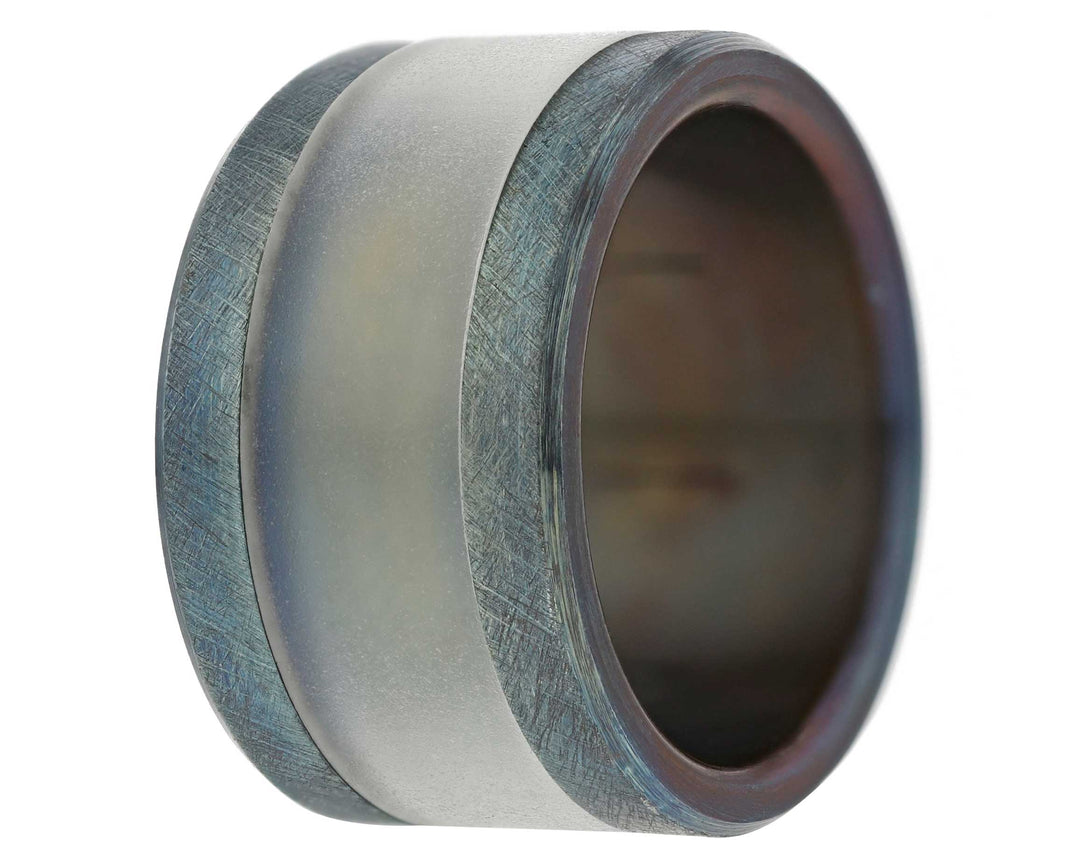Base large bleu, brossée en acier inoxydable (13MM)