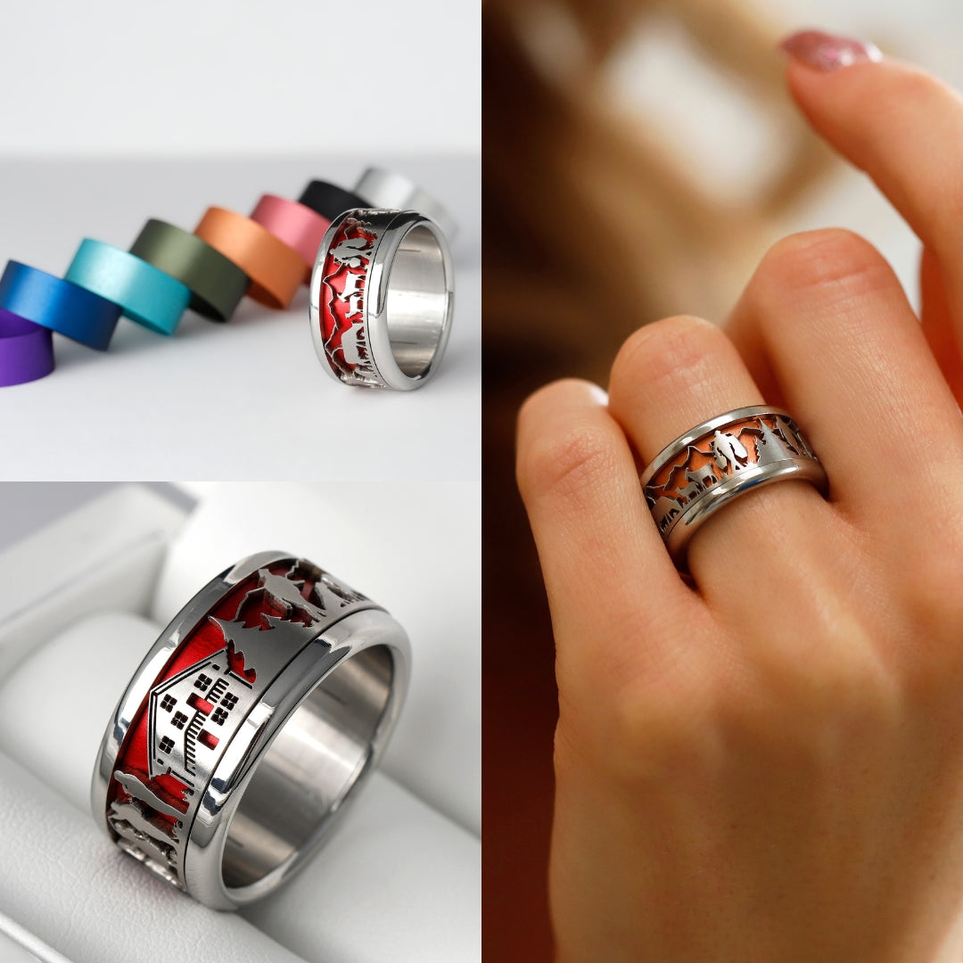 Ringset Poya with 7 colors of choice - Interchangeable mood ring