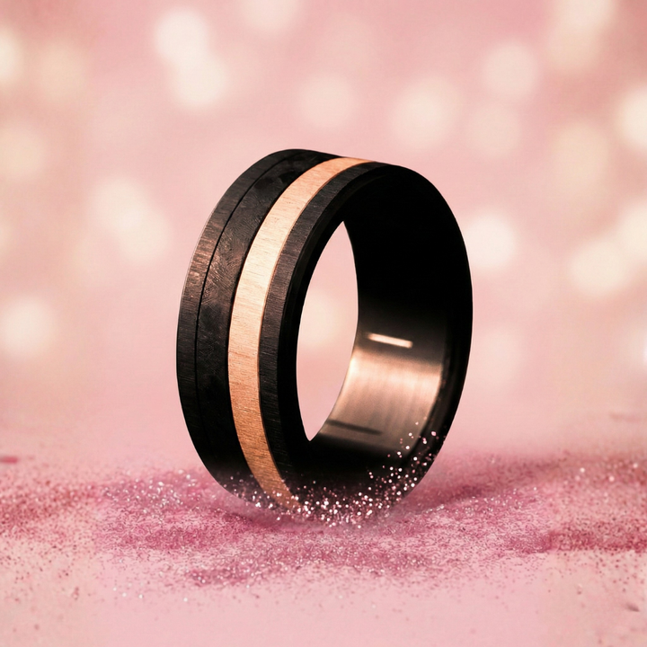 Vulkan mood Ring - Schwarzer Schmuck aus Edelstahl für Herren und Damen