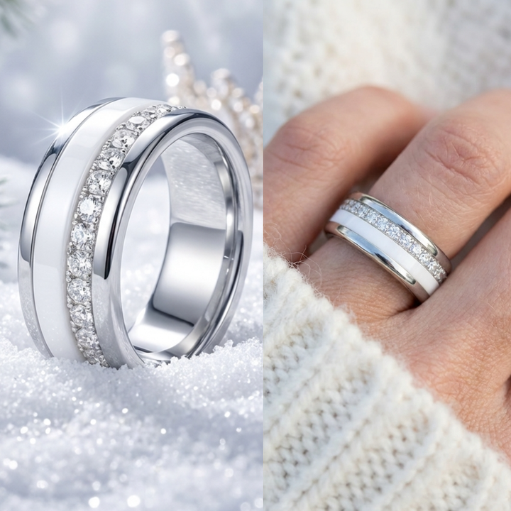 Bague mood en argent 925 et zircons "Cozy Cocooning" avec couleur interchangeable