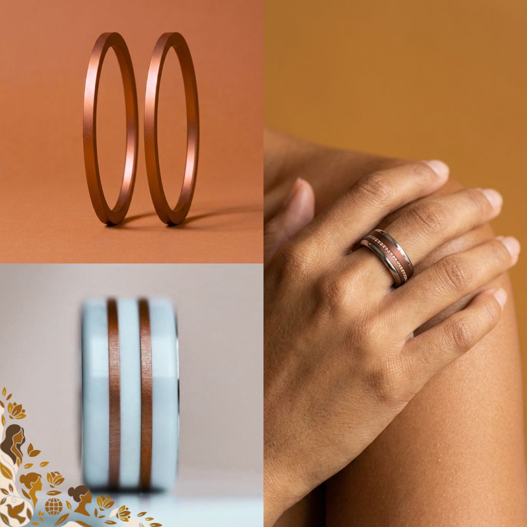 Mini(s) en aluminium ocre, pour bague mood interchangeable