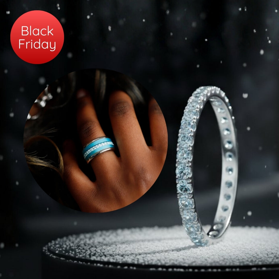 💍 Innenring (Medium Addon) "Himmlische Aura" aus 925 Silber mit blauen Zirkonia Steine besetzt