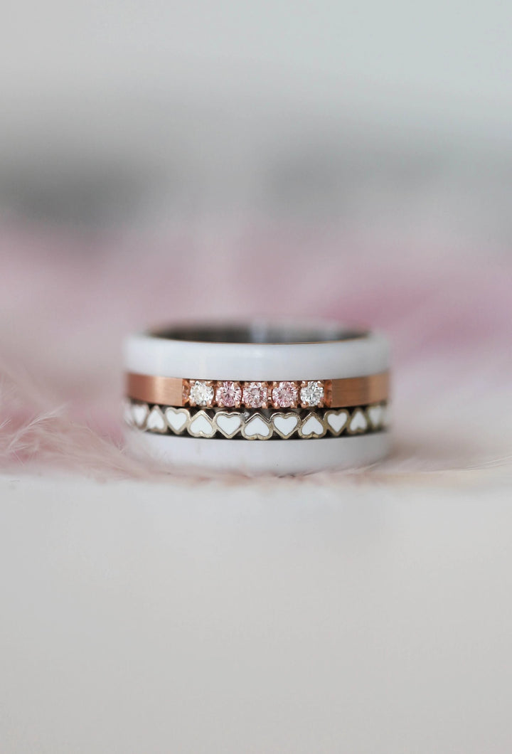 Anneau (2/3 addon) in 9k rose gold, Gold Rose from the Pink October 2024 collection for interchangeable mood ring
