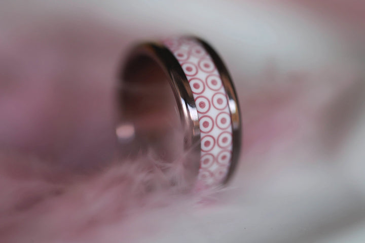 Anneau (addon) in ruby polymer, Kate from the Pink October 2024 collection for interchangeable mood ring