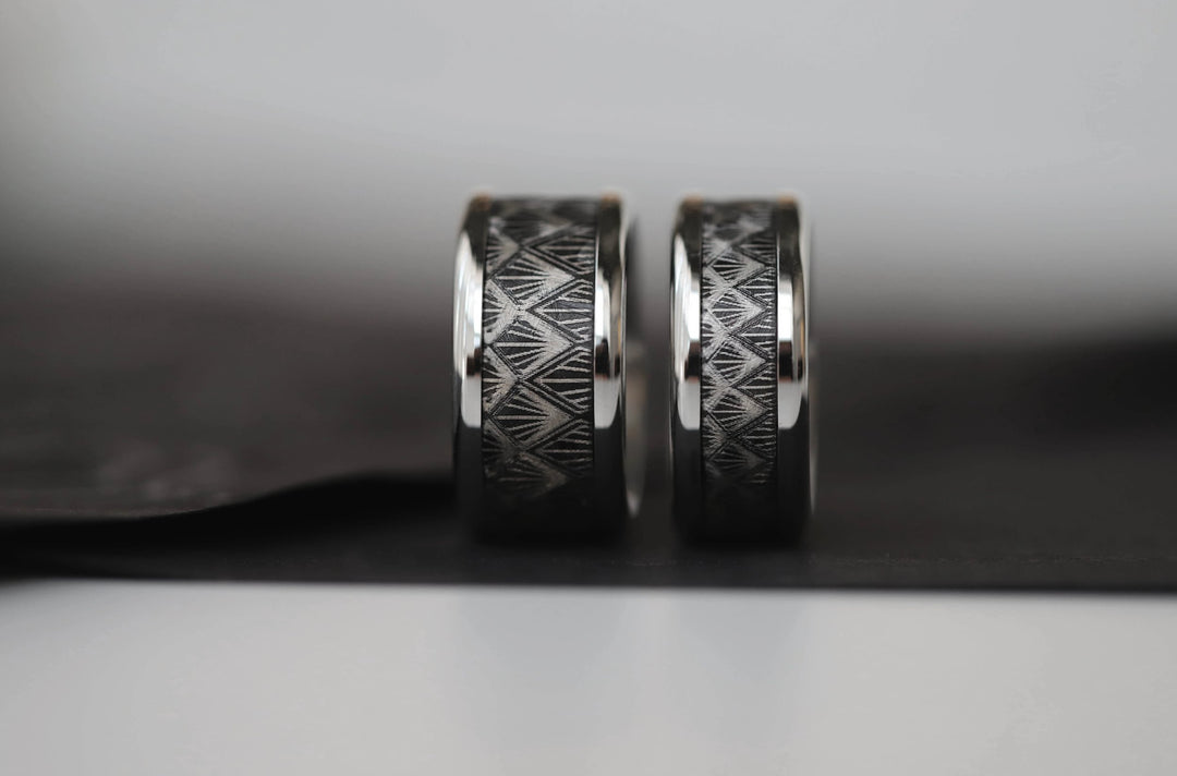 Anneau (addon ou deux tiers) en acier paillette noir SLATE pour bague mood interchangeable