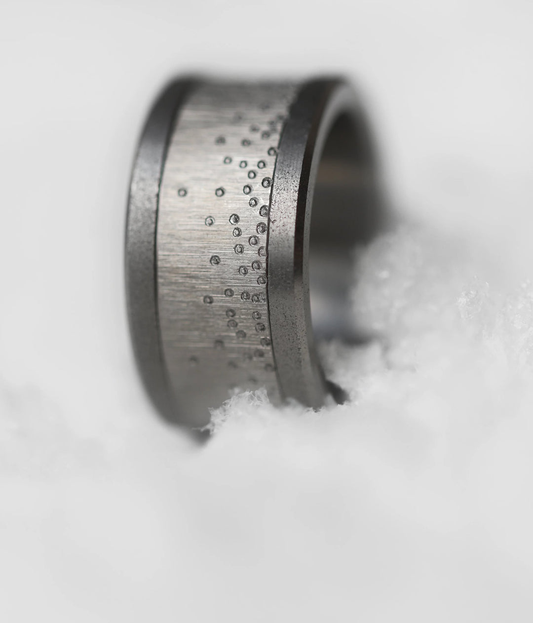 ❄️ Anneau (addon ou deux tiers) en acier froissé 13. REFLETS GELÉS pour bague mood interchangeable ❄️