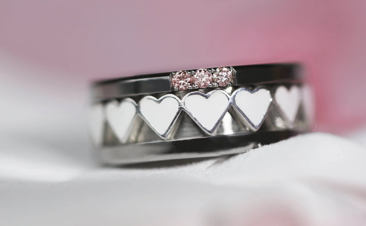 🪞 Mirror of Love inner ring (2/3 addon) in 925 silver with white enamel treatment, from the Valentine's Day 2025 collection 🪞