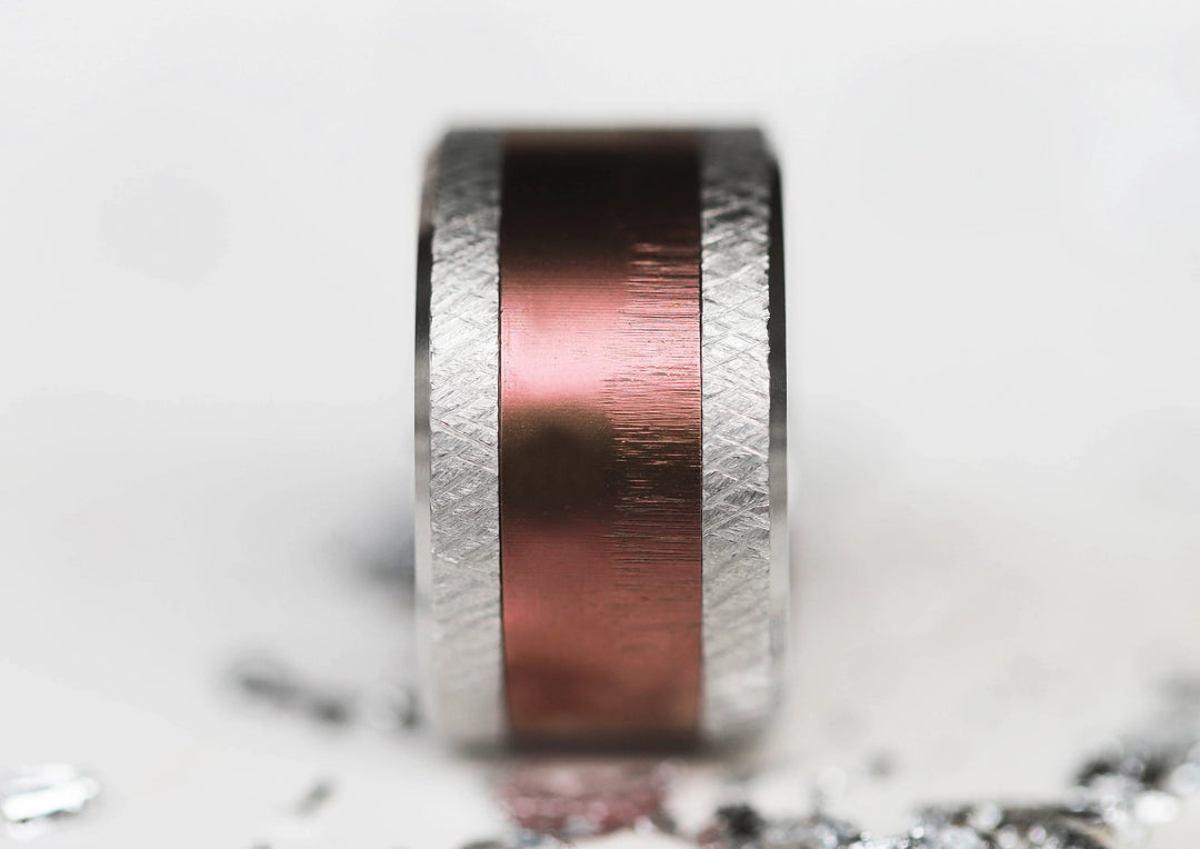 Anneau (addon) pour bague mood en acier rosé, Cristal de givre