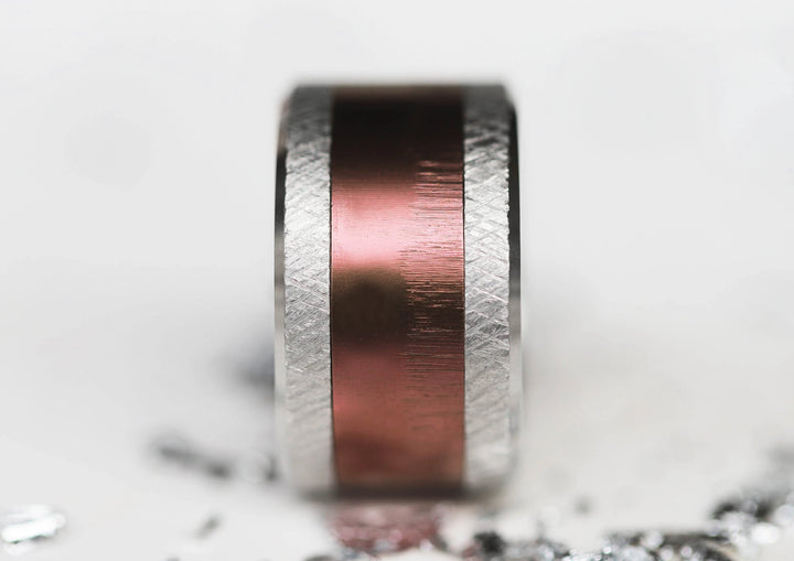 Anneau (addon) pour bague mood en acier rosé, Cristal de givre