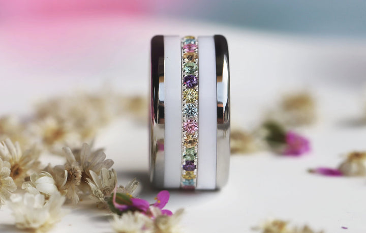 🌸✨💎 Inner ring (medium addon) "Aura Floralis" in 925 silver set with zircons