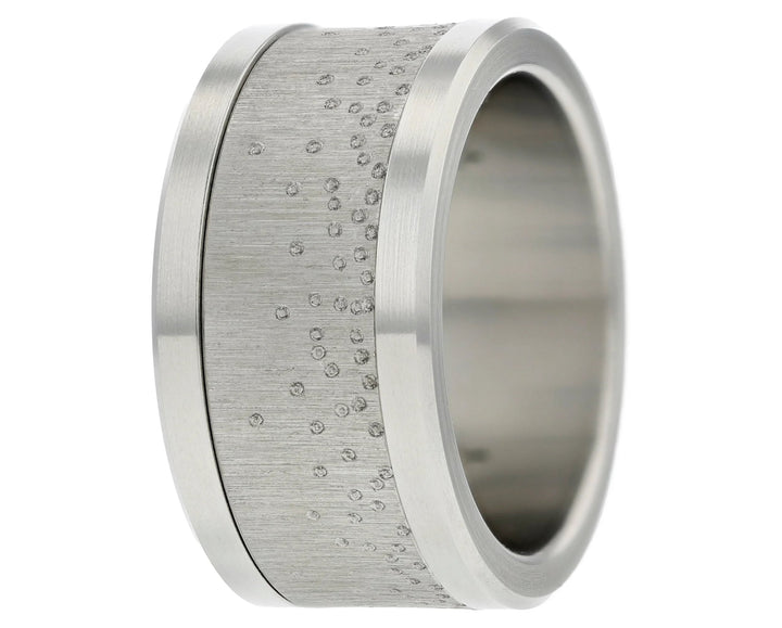 ❄️ Anneau (addon ou deux tiers) en acier froissé 13. REFLETS GELÉS pour bague mood interchangeable ❄️