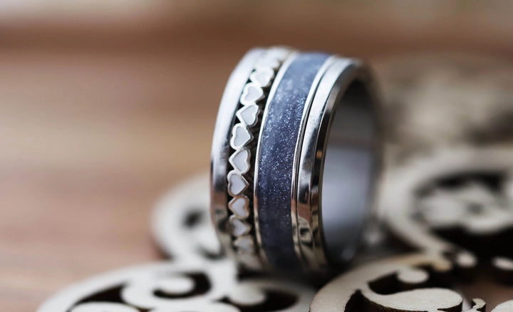 🗻Anneau (addon ou deux tiers) en argent avec émail 02.MAGIE HIVERNALE pour bague mood interchangeable🗻