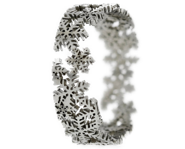 ❄️ Anneau (addon ou deux tiers) en acier découpé 09.FÉERIE DOUCE pour bague mood interchangeable ❄️