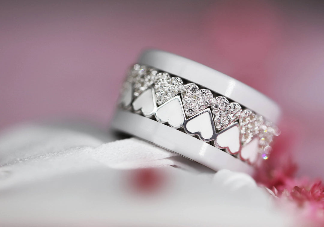 🪞 Mirror of Love inner ring (2/3 addon) in 925 silver sit with zirconia, from the Valentine's Day 2025 collection 🪞