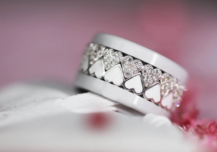 🪞 Mirror of Love inner ring (2/3 addon) in 925 silver sit with zirconia, from the Valentine's Day 2025 collection 🪞