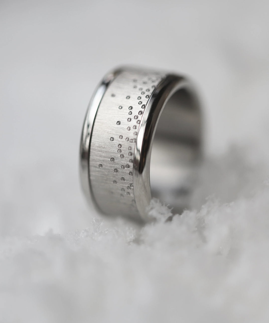 ❄️ Anneau (addon ou deux tiers) en acier froissé 13. REFLETS GELÉS pour bague mood interchangeable ❄️