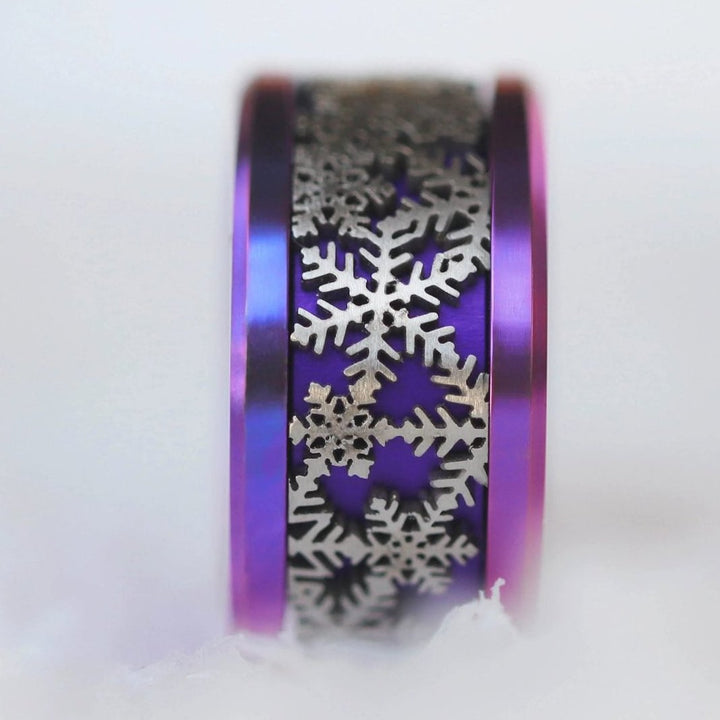 ❄️ Anneau (addon ou deux tiers) en acier découpé 09.FÉERIE DOUCE pour bague mood interchangeable ❄️