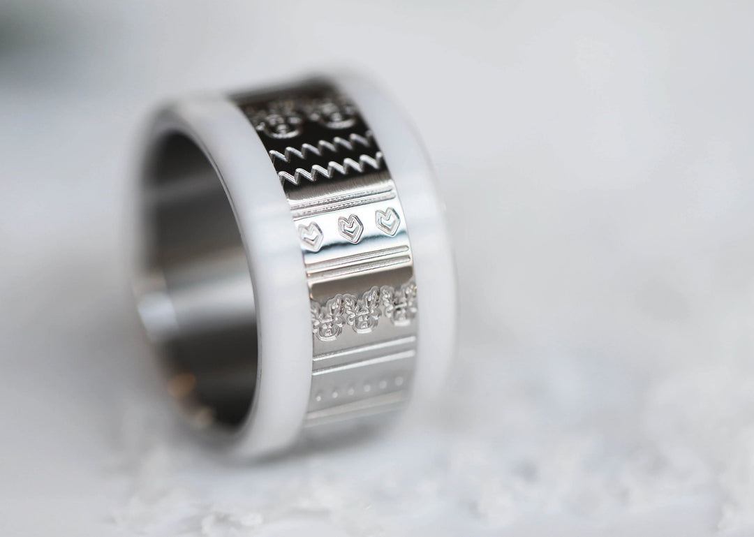 Anneau (addon ou addon deux tiers ) pour bague mood en acier brillant, Sweet, collection Noël 2024