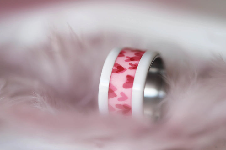Anneau (addon) in ruby polymer, Noa from the Pink October 2024 collection for interchangeable mood ring