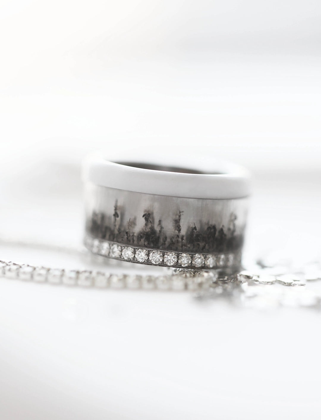 ✨Anneau (addon ou deux tiers) en polymère translucide 04. ÉCLAT DE NOËL  pour bague mood interchangeable✨