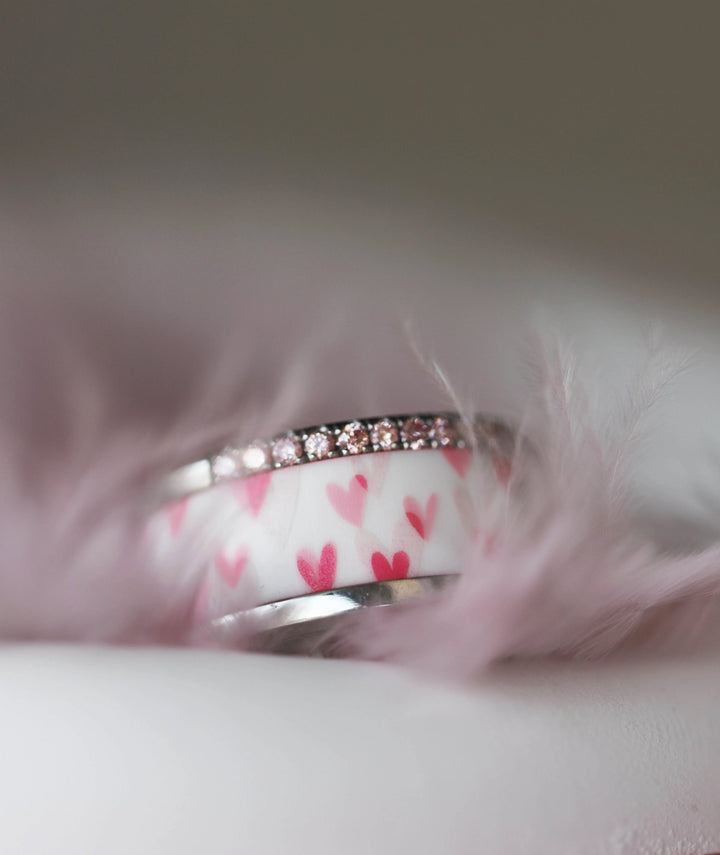Anneau (addon) in ruby polymer, Noa from the Pink October 2024 collection for interchangeable mood ring